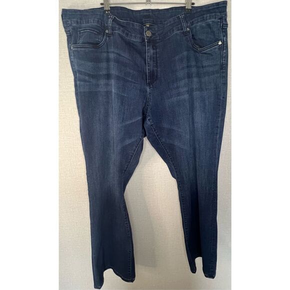 KUT From The Kloth Dark Wash Mid-Rise Boot Cut Denim Jeans - Picture 1 of 6